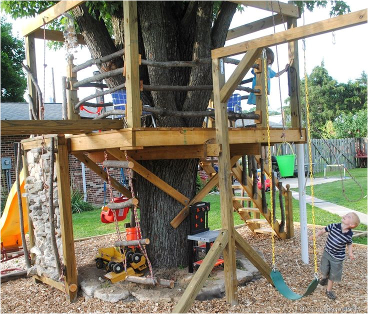 swing set with tree house plans