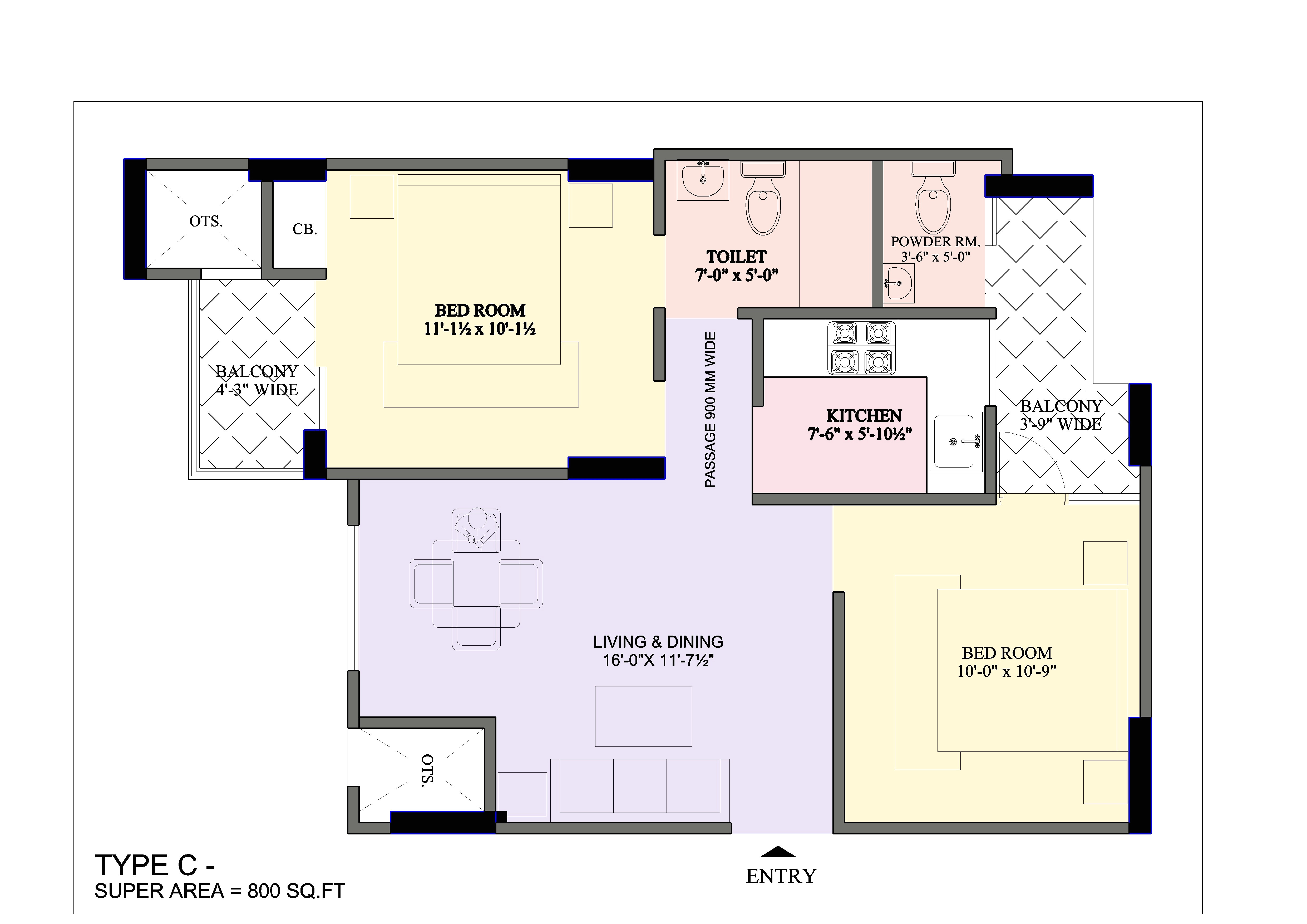 2 bhk house plan