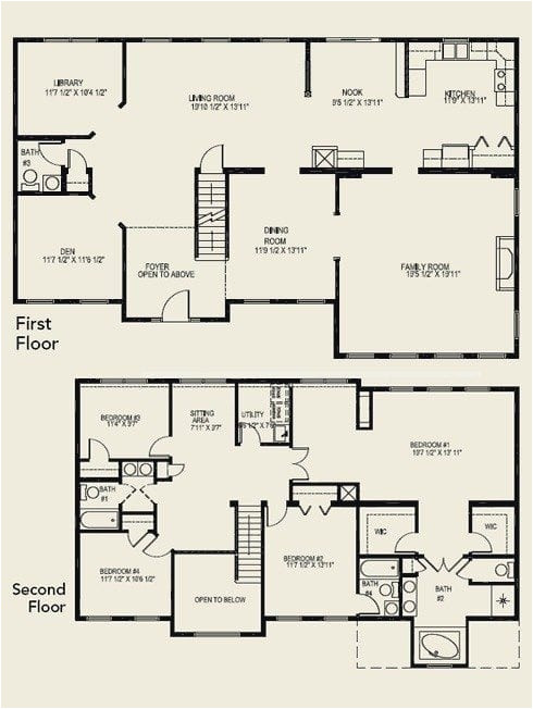 4 bedroom 2 story house floor plans