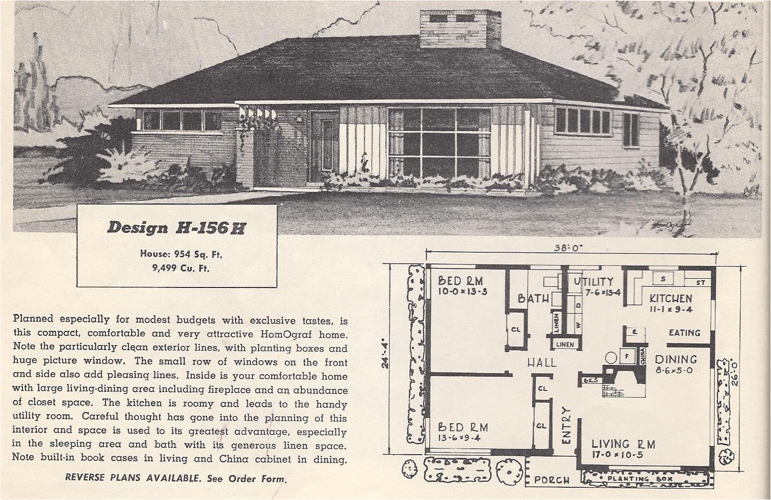 vintage house plans 156h
