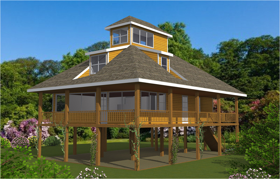 waterfront piling house plans