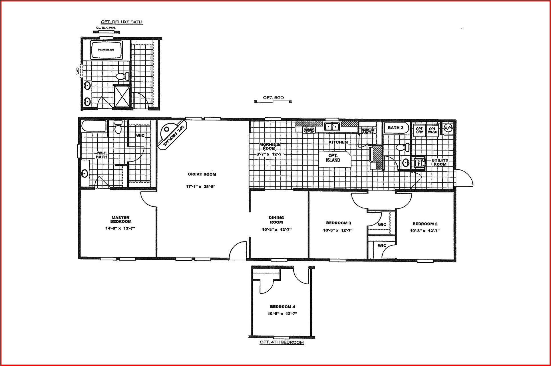 bedroom double wide mobile home floor plans plan 562032