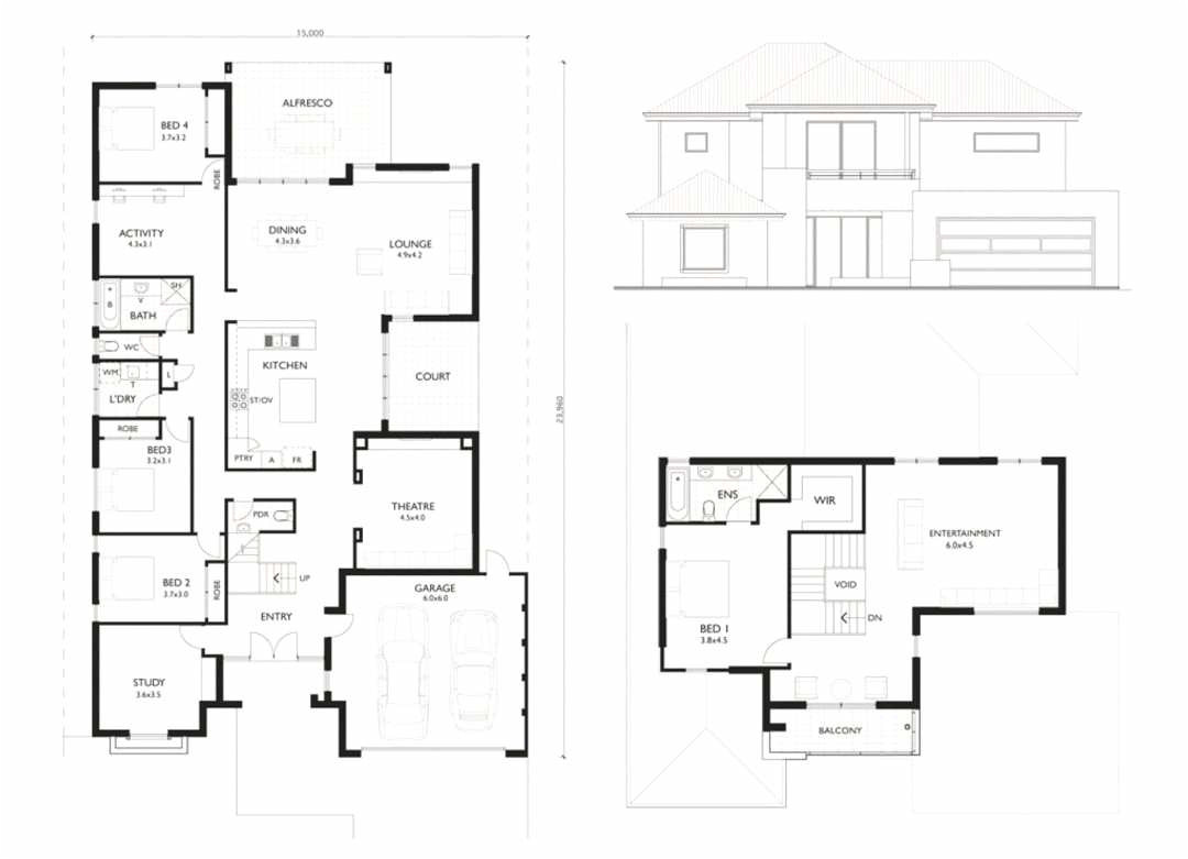 wide shallow lot house plans