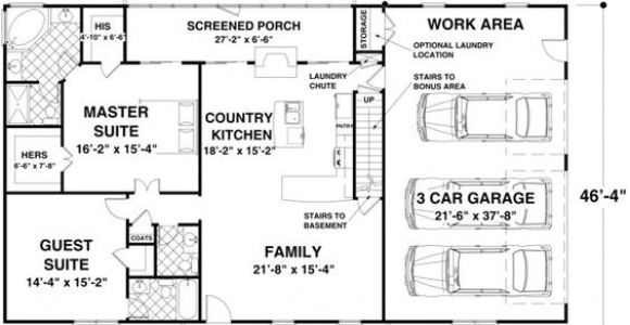 1500 Sq Ft Ranch House Plans with Basement House Plan 93480 House Plans Garage Ideas and House