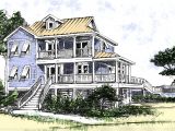 2 Story Beach Cottage House Plans Beach House Plan with Two Story Great Room 13034fl