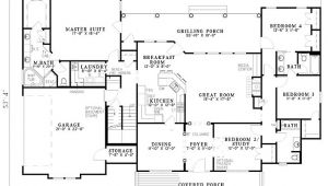 2500 Sq Ft House Plans Single Story 2500 Sq Ft One Level 4 Bedroom House Plans First Floor