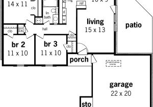 3 Bedroom House Plans Under 1000 Sq Ft Ranch Style House Plan 3 Beds 2 00 Baths 1000 Sq Ft Plan