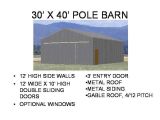 30×30 Pole Barn House Plans Pole Barn Kit 30 X 40 Nomis