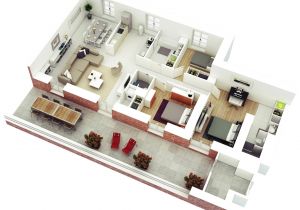 3d Home Floor Plan 25 More 3 Bedroom 3d Floor Plans Architecture Design