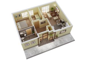 3d Home Floor Plan One Bedroom House Wiring Diagram One Free Engine Image