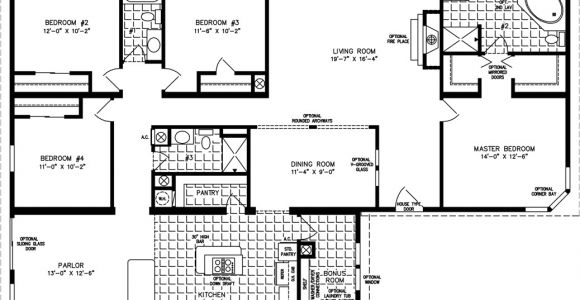 4 Bed 3 Bath Manufactured Home Floor Plans Four Bedroom Mobile Homes L 4 Bedroom Floor Plans