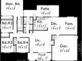 4 Bedroom Ranch Home Plans One Story House Plans Ranch House Plans 4 Bedroom House