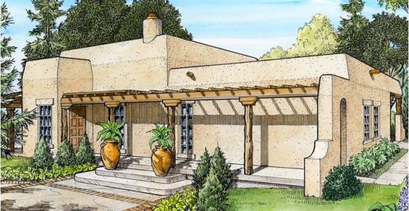 Adobe Home Plans Adobe House Plans Small southwestern Adobe Home Plan