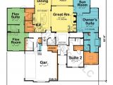 Dual Master Suite Home Plans Single Story House Plans with Dual Master Suites Cottage