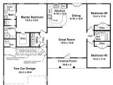 Floor Plan Home 3 Bedrm 1400 Sq Ft Country House Plan 141 1152