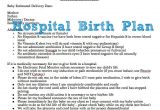 Home Birth Plan Example Of Hospital Birth Plan Free Printable