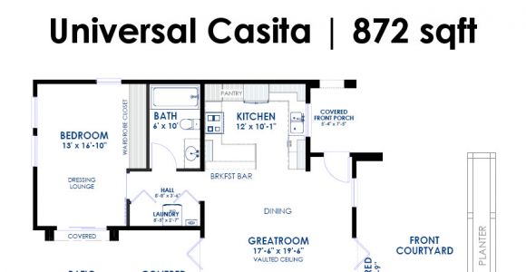 Home Layout Plans Universal Casita House Plan 61custom Contemporary