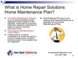 Home Maintenance Service Plans Home Maintenance Plan