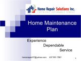 Home Maintenance Service Plans Home Maintenance Plan