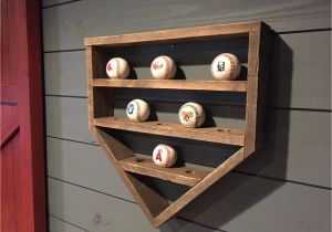 Home Plate Baseball Display Case Plans Baseball Shelf Wooden Home Plate Baseball organizer