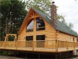 Log Cabin Home Plans One Story Log Home with Wrap Around Porch