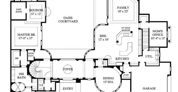 Mediterranean Courtyard Home Plans Home Plans Homepw12595 6 626 Square Feet 5 Bedroom 5