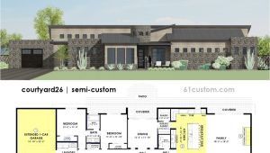 Modern Home Plans with Courtyard Contemporary Side Courtyard House Plan 61custom