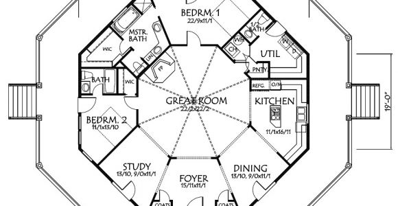 Octagon Homes Floor Plans Main Floor Octagon House Plans Pinterest