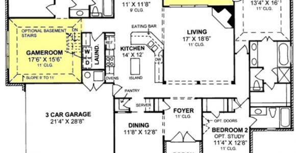 One Level House Plans with 3 Car Garage 655799 1 Story Traditional 4 Bedroom 3 Bath Plan with 3