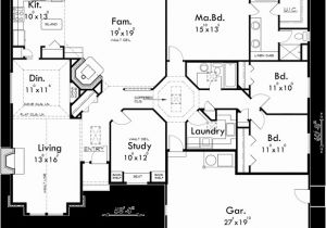 One Level House Plans with 3 Car Garage One Story House Plans Single Level House Plans 3 Bedroom