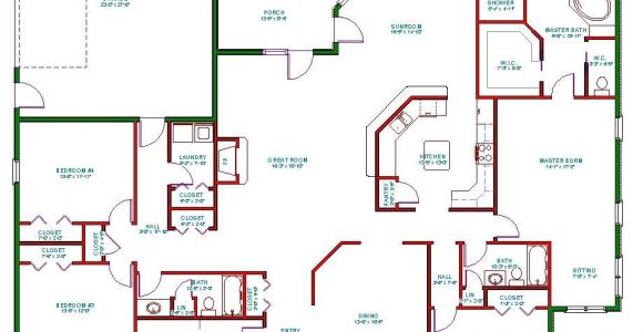 Single Level Home Plans Traditional Ranch House Plan Single Level One Story Ranch