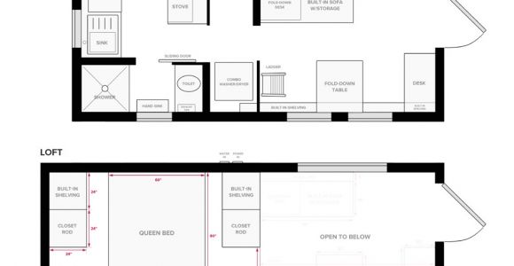 Small Home Floor Plans with Pictures Tiny House On Wheels Floor Plans Blueprint for Construction