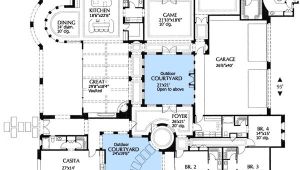 Spanish Home Plans Center Courtyard Pool Plan 16315md Mediterranean Villa with Two Courtyards