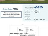 Starter Home Plans 3 Bedrooms Starter Home Plan 45105 total Living area 1 227 Sq Ft