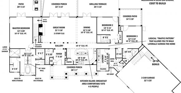 Tres Le Fleur House Plan Eco Friendly Spacious Ranch House Plan